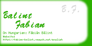 balint fabian business card