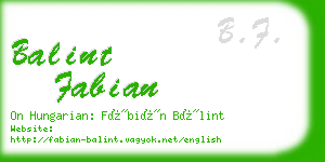 balint fabian business card